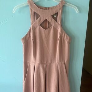 Speechless Juniors Skater Dress Pockets Cutout Size Medium Blush Rose Pink